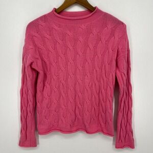 United Colors of Benetton Cable Knit Sweater Women's XS Pink‎ Wool Blend